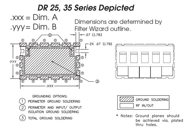 Ceramic Filters PCB Layout 25, 35