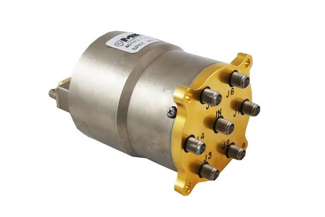 A Dow-Key Single Pole Multiple Throw Switch
