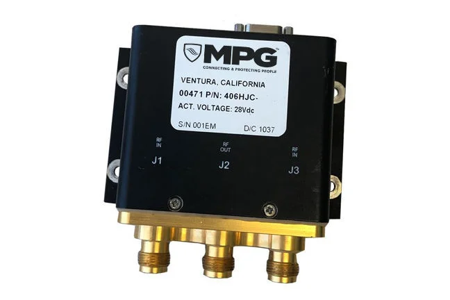 A Dow-Key Single Pole Double Throw Switch